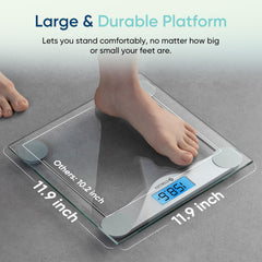 Large 11.9 x 11.9 inch platform on Etekcity scale