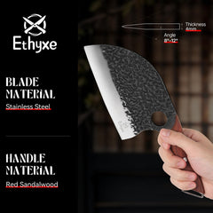 3CR13 steel blade Ethyxe cleaver close up