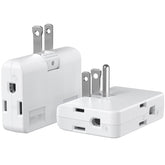 ETwinCoo 2-Prong/3-Prong Swivel Adapter on wall outlet