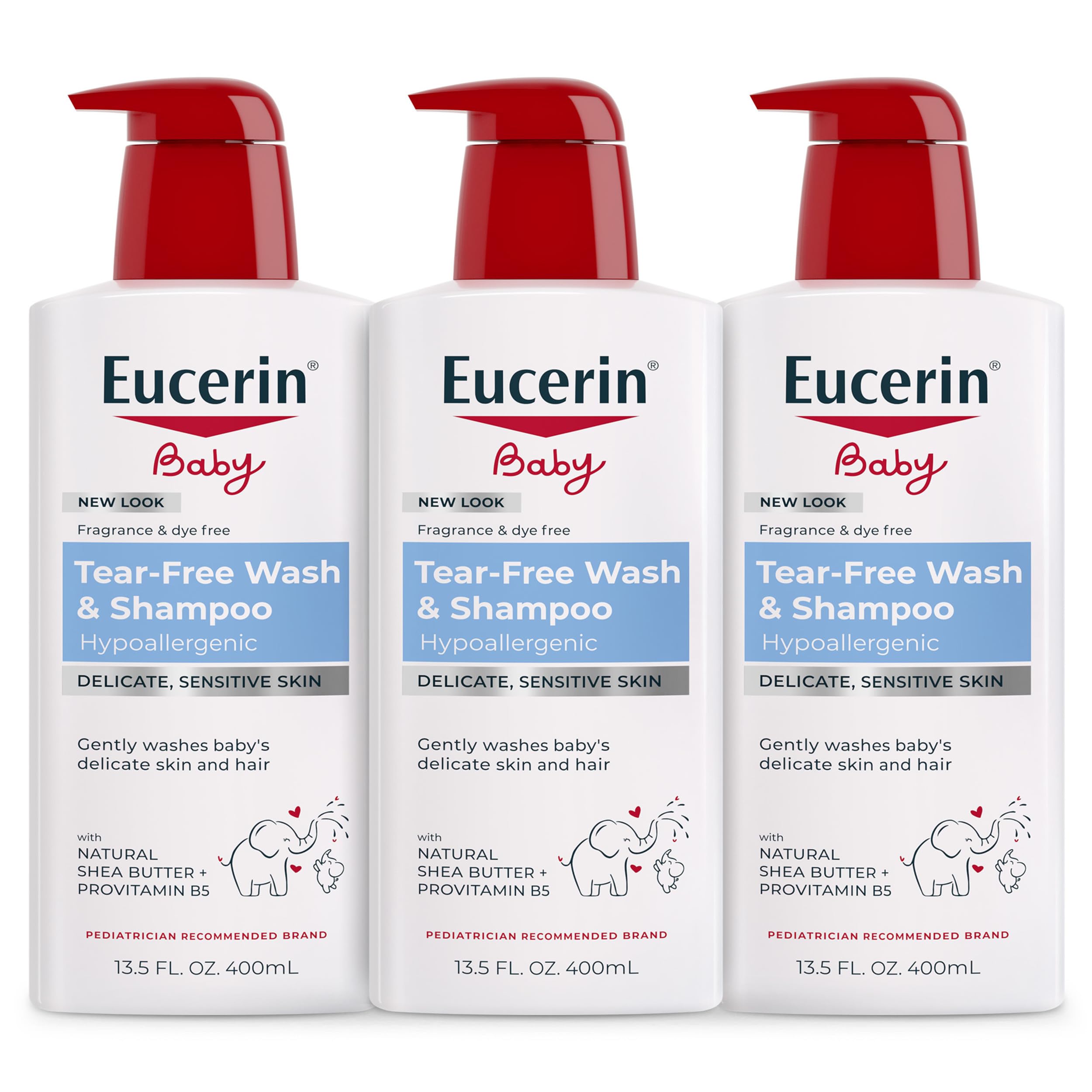Eucerin Baby Unscented Shampoo and Body Wash 13.5 oz bottle