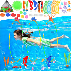 eulrgaus pool toys 34-piece set with diving rings and splash balls