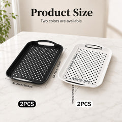 EupHHonycs 4Pcs Large Nonslip Tray Black ergonomic handles view