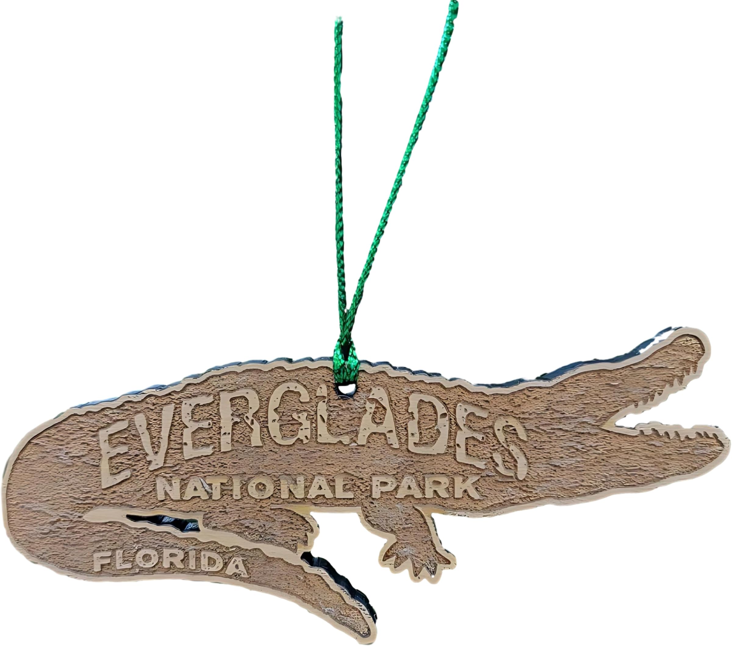Everglades Christmas Ornament National Park Florida 5in Alligator front view