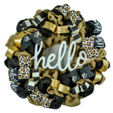 Everyday Wreath front door animal print burlap mesh