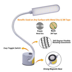 Two pack magnetic LED lights with gooseneck arms