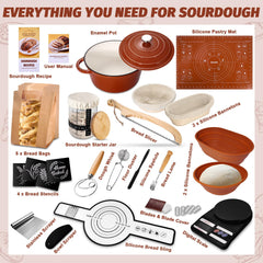 Enamel pot for sourdough baking in kit