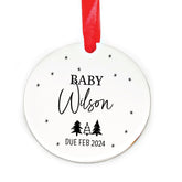 EXPECTING-ORN stainless steel ornament 2.5in x 2.5in