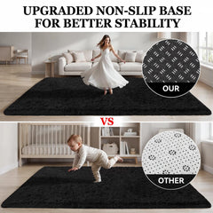 ExpediX 5x7 Area Rug black bedroom