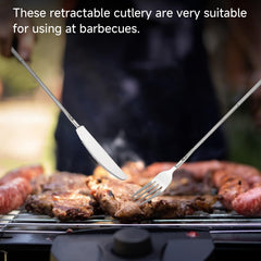 Extendable dining utensils ideal for formal dinners and picnics