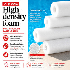 Extra dense foam pool noodle 48 inches long