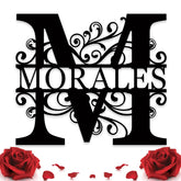 EXUNART Personalized Family Name Sign metal wall art X-Large wall mount