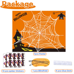 Eye mask included for pin the spider on the web Halloween game