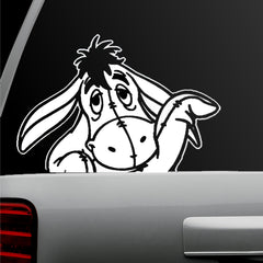 Eyor Cartoon Donkey Waving decal white 5 inch