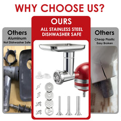 EZATO sausage stuffing tubes and stuffer holder for KitchenAid