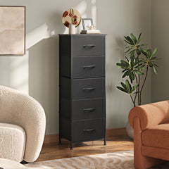 Fabric storage bins with pull handles on WLIVE dresser