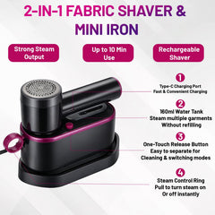 detachable lint remover accessory for fabric shaver iron