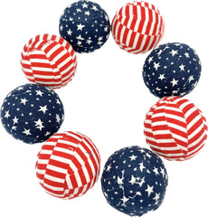 Fabric wrapped red and white striped bowl filler ball