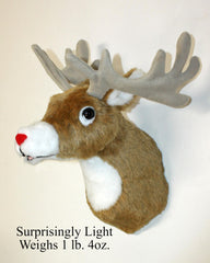 Deer plush with golden tan faux fur and fixed mouth