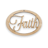 Faith Ornament handmade in South Carolina from natural Birch Wood