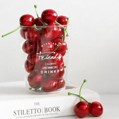Lifelike fake cherry model plastic cherries