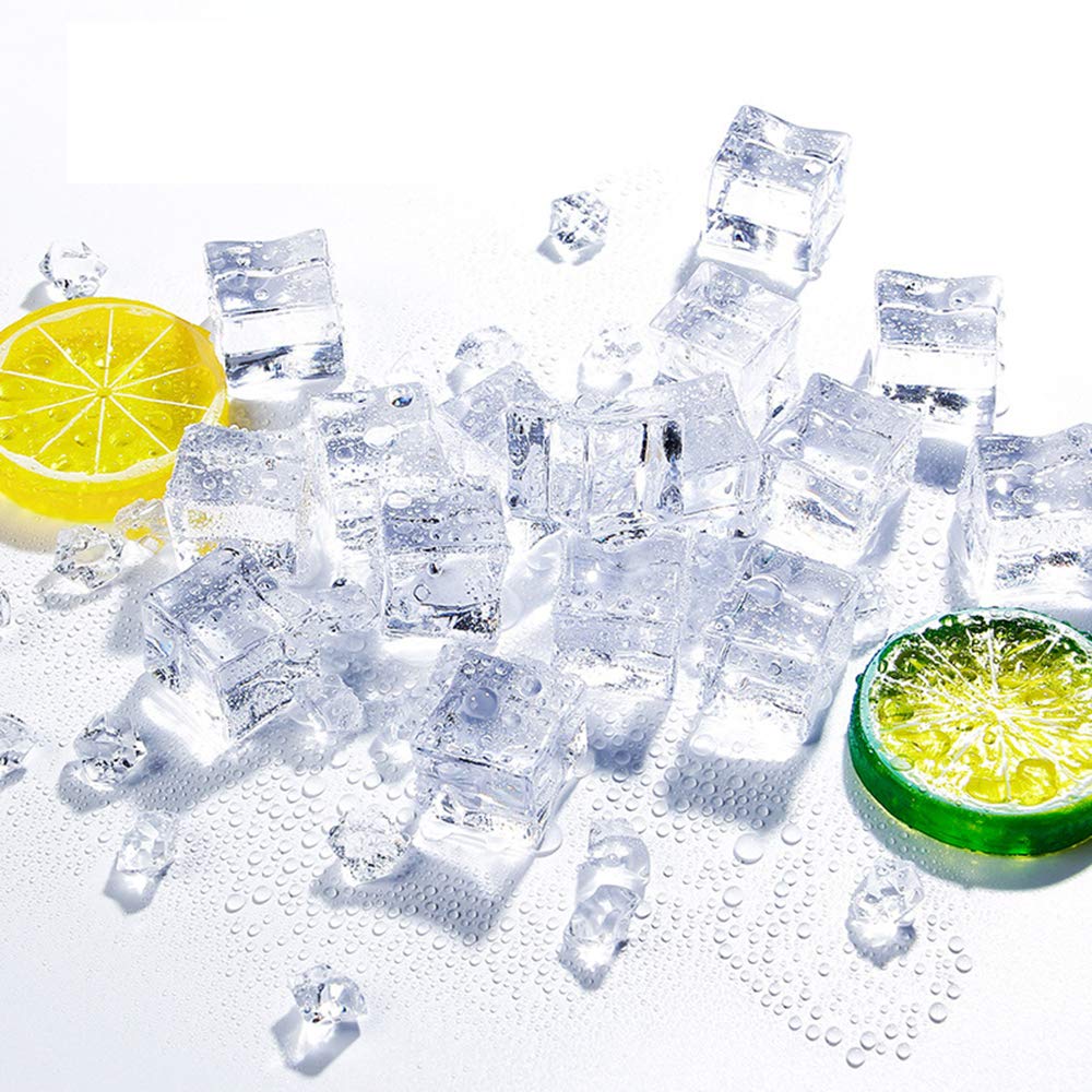 50 piece set of 20mm clear fake ice cubes for home decor and centerpieces