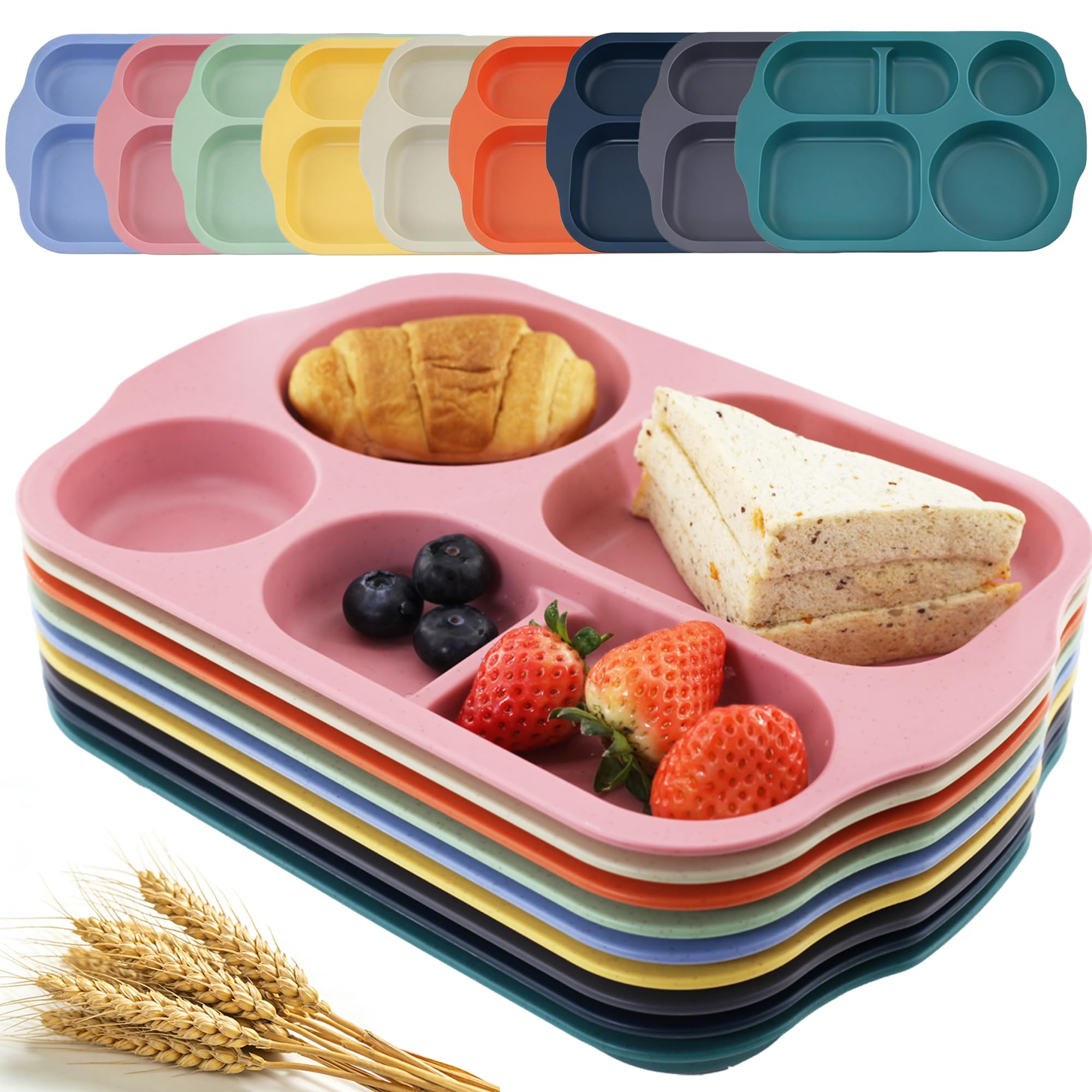 falichchch wheat straw plates 9 pack front view