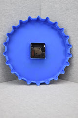 Fall-0ut Vault Boy Wall Clock blue yellow black white color scheme