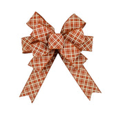Fall Bows Thanksgiving Plaid wreath bow 12in wide 16in tall 4in deep
