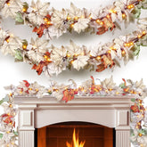 9 ft fall garland with 50 warm incandescent bulbs