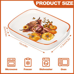 Fall pumpkin Highland cow spoon rest design