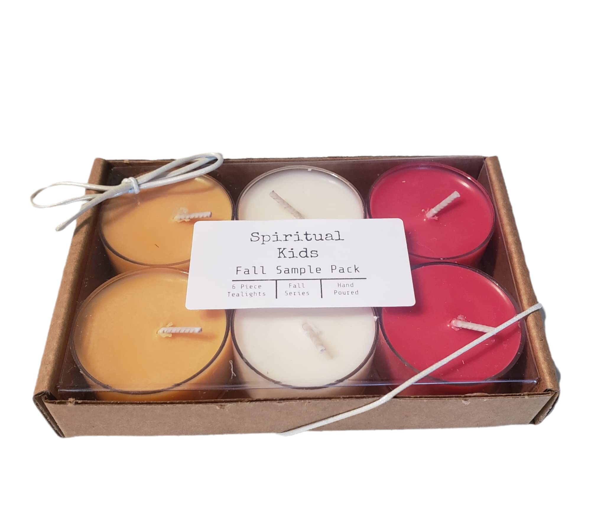 Fall Sampler Pack 6ct soy Fall Tealights with Fallen Leaves Pumpkin Pie Grandma's Apple Pie