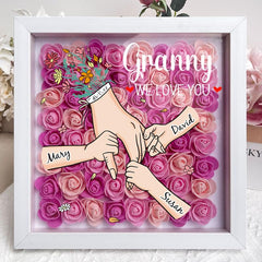 Family love blooms forever shadow box decorative keepsake