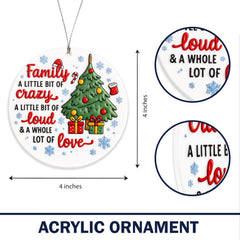 Family Ornaments for Christmas Tree displayed on tree