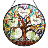 Family Unbreakable Bond Tree Of Life stained glass suncatcher with customizable names