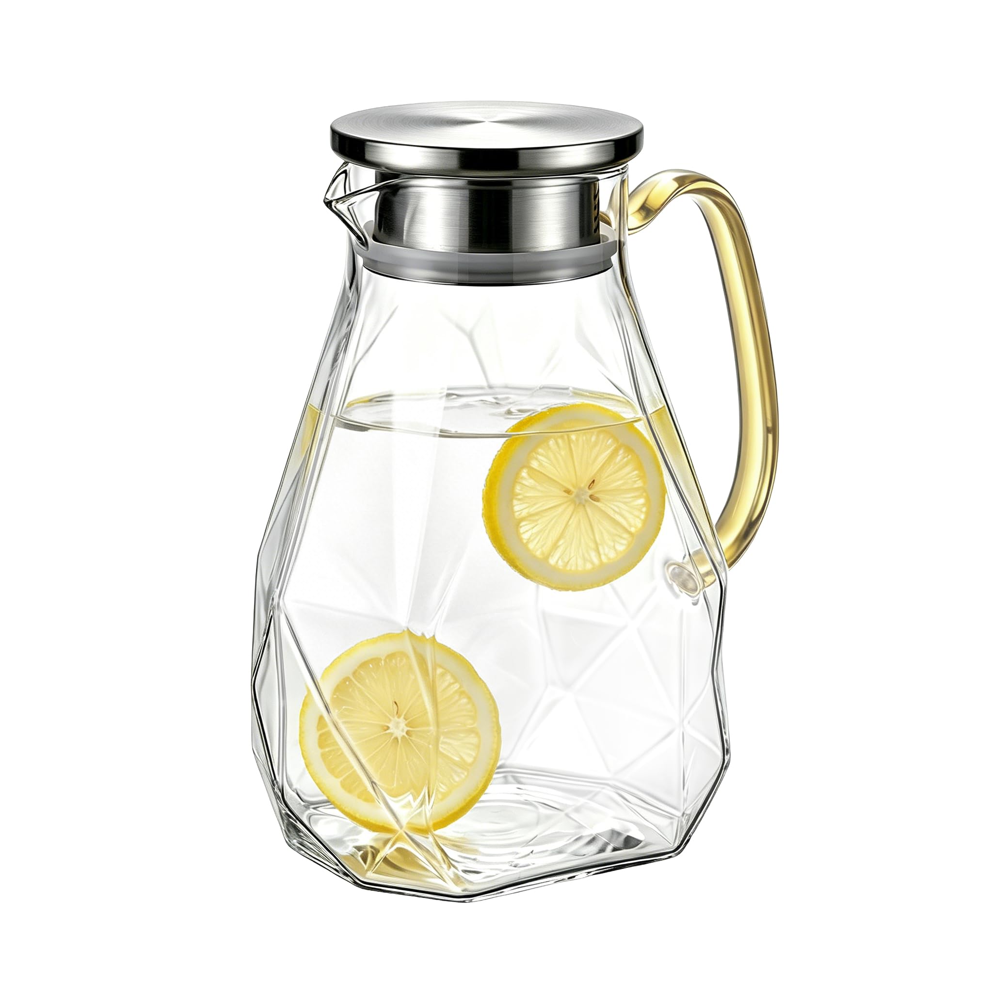 FANKAQI 1.8L glass pitcher with lid and handle