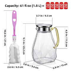 Fridge door ready FANKAQI pitcher with lid and handle close-up