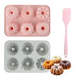 Fanmayhe 2 Pcs mini cake pans gray and pink with 6 cavities