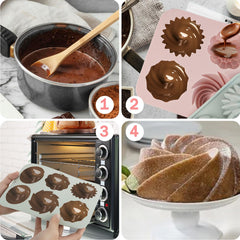 Fanmayhe six-design mini cake molds with 2.36 inch cavities