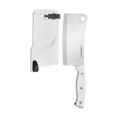 Farberware Edgekeeper triple riveted cleaver knife close up