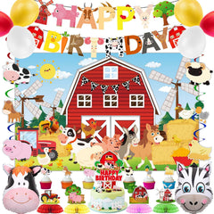 Farm Birthday Decorations banner for cow themed party