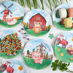 barnyard farmhouse party plates for kids