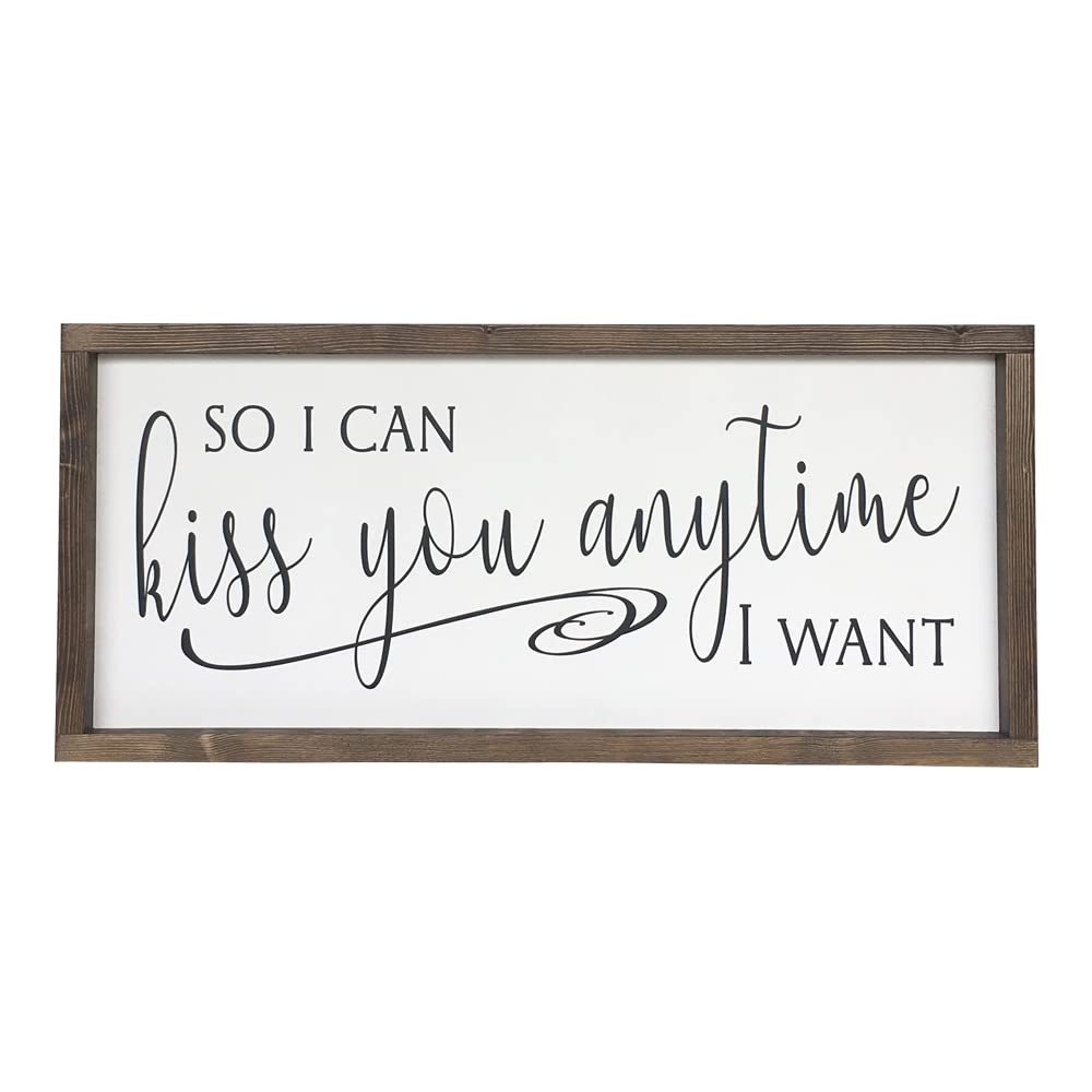 Farmhouse framed wooden sign pine frame