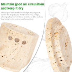 Travertine stone garlic keeper decorative kitchen piece