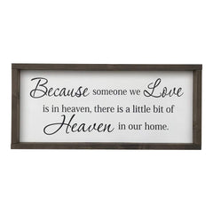 Farmhouse Handmade Framed Sympathy Sign 25x11 inches wall decor