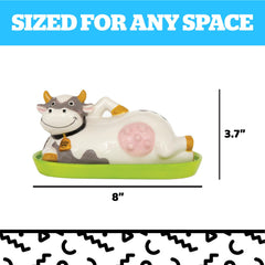 Cow shaped lid butter dish ceramic kitchen decor