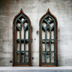Farmhouse rustic wooden wall arches decorative turquoise