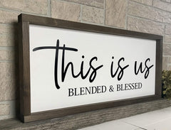Farmhouse Sign 30x13 size with maple back board and pine frame