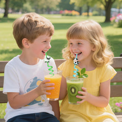 Farmyard party straws with animal toppers by AFZMON