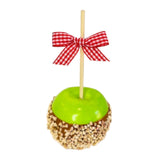 Green faux caramel apple decor for tiered trays