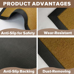 Faux coir look doormat no shedding UV printed design